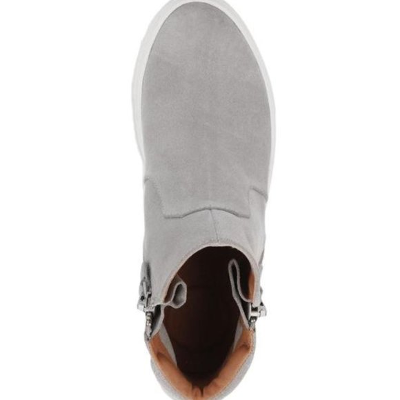 Gentle Souls Kenneth Cole Sneakers Gray Zip High Top Suede Carter Deconst Shoe 9 - Picture 3 of 3